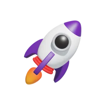 an icon of a rocket with a white background