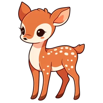 a cute little deer with big eyes