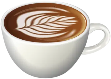 a cup of coffee on a white background