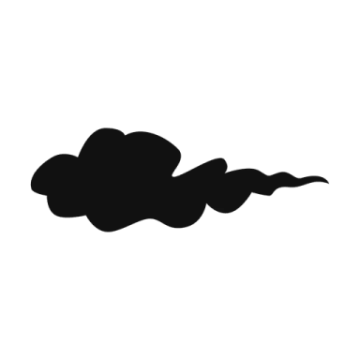 a black and white silhouette of a cloud