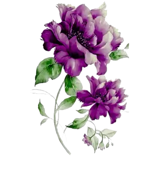 a watercolor painting of purple flowers