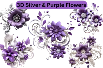 3d purple flowers