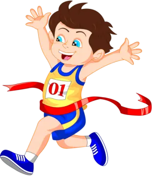 a young boy running in a race