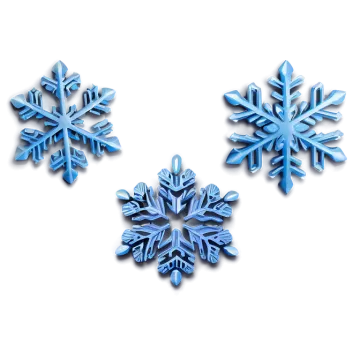 three snowfls on a white background