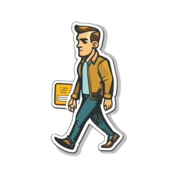a man walking with a credit card in his hand