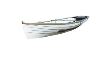 a small white boat on a white background
