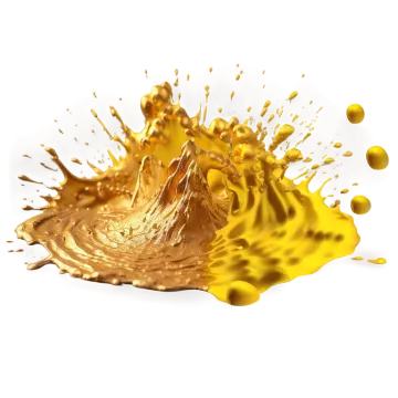 a yellow liquid splash on a white background
