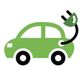 a green car with a gas pump