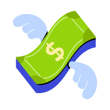 a green bank note with a dollar symbol