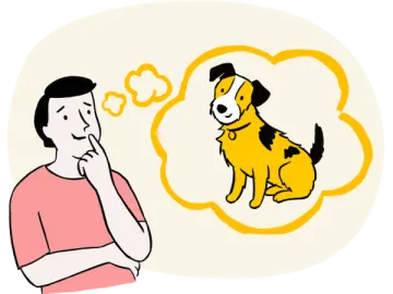 a man is thinking about his dog