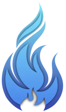the blue flame logo