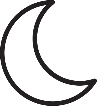 a black and white drawing of a crescent