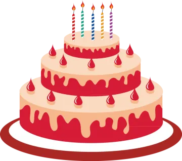 a birthday cake with candles on top