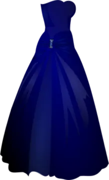 a blue dress on a white background