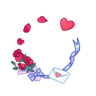 a heart with roses and hearts on it