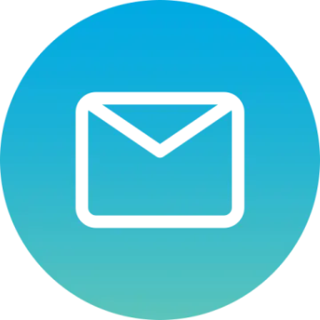 a blue circle with an email icon
