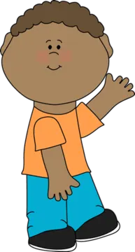 a boy with his hands up