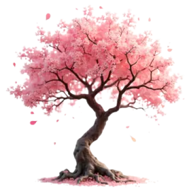 a tree with pink flowers on it