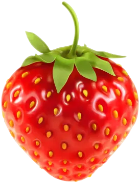 a red strawberry with yellow spots on it