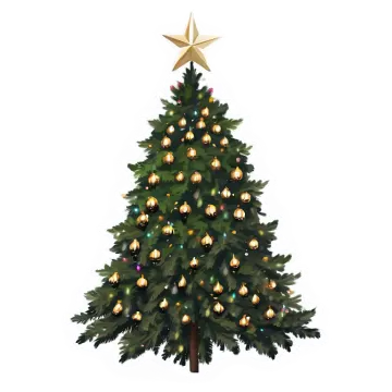 a christmas tree with lights and ornaments