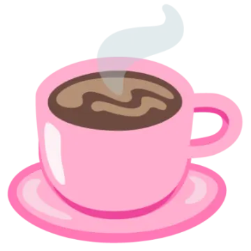 a pink cup of coffee on a saucer