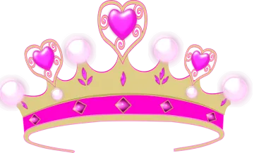 a pink crown with hearts on it