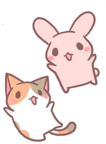 a drawing of two cats and a dog