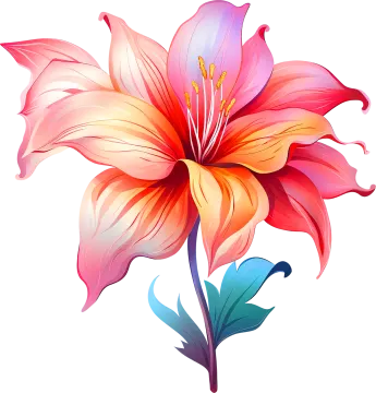a colorful flower on a white background