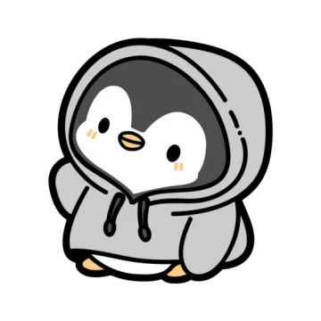 a cartoon penguin wearing a hoodie