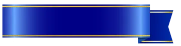 a blue and gold ribbon