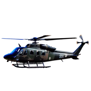 a military helicopter flying in the sky