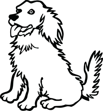 a black and white drawing of a dog