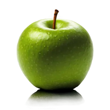 a green apple on a white background