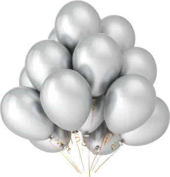 a bunch of balloons on a white background