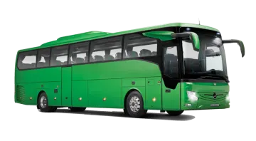 a green bus on a white background