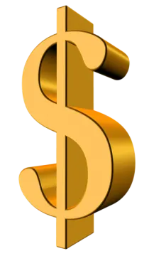 a golden dollar sign