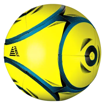 a yellow soccer ball on a white background