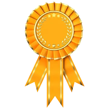 a gold medal with a ribbon around it