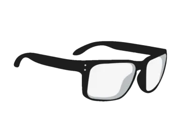 a pair of glasses on a white background
