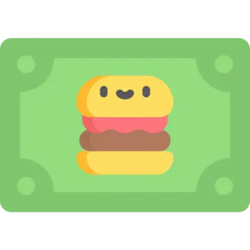 an illustration of a hamburger on a green background