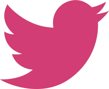 a pink twitter logo
