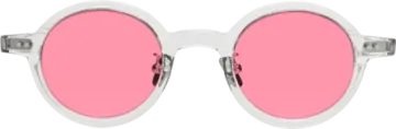 a pair of sunglasses with pink lenses
