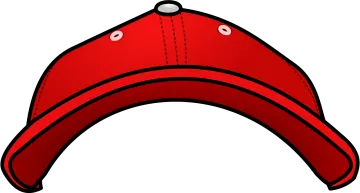 a red baseball cap