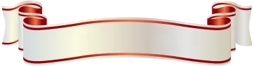 a red and white ribbon on a white background