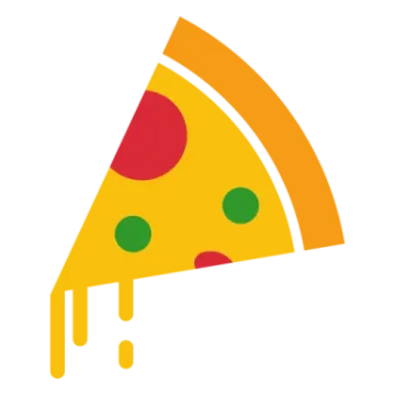 a slice of pizza on a white background