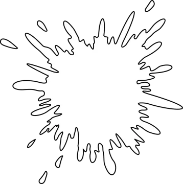 a black and white drawing of a explosion