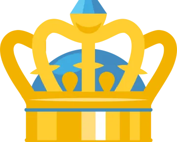 a crown with a blue crown on top