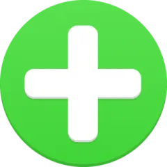 a white cross in a green circle