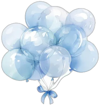 a bunch of blue balloons