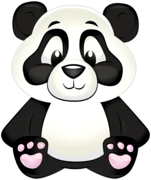a cartoon panda bear sitting on the ground